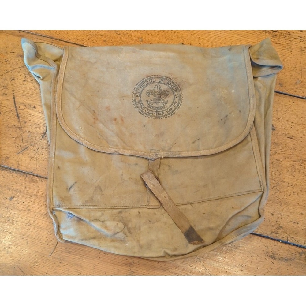 VINTAGE BOY SCOUTS OF AMERICA NATIONAL COUNCIL BACKPACK CANVAS